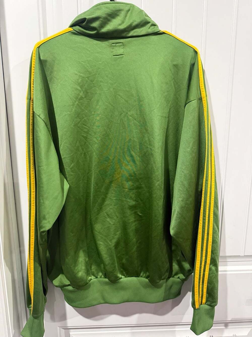adidas Originals Green Yellow Trefoil Track Jacket XL Y2K Zip Up Retro 2009 - Picture 3 of 11